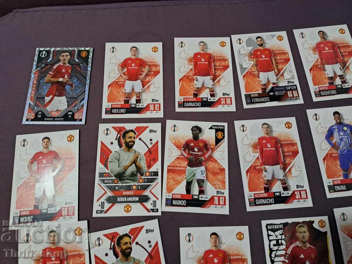 Match Attax Football Cards - Manchester United - 18 pieces with price 9.00 BGN | € 4.60