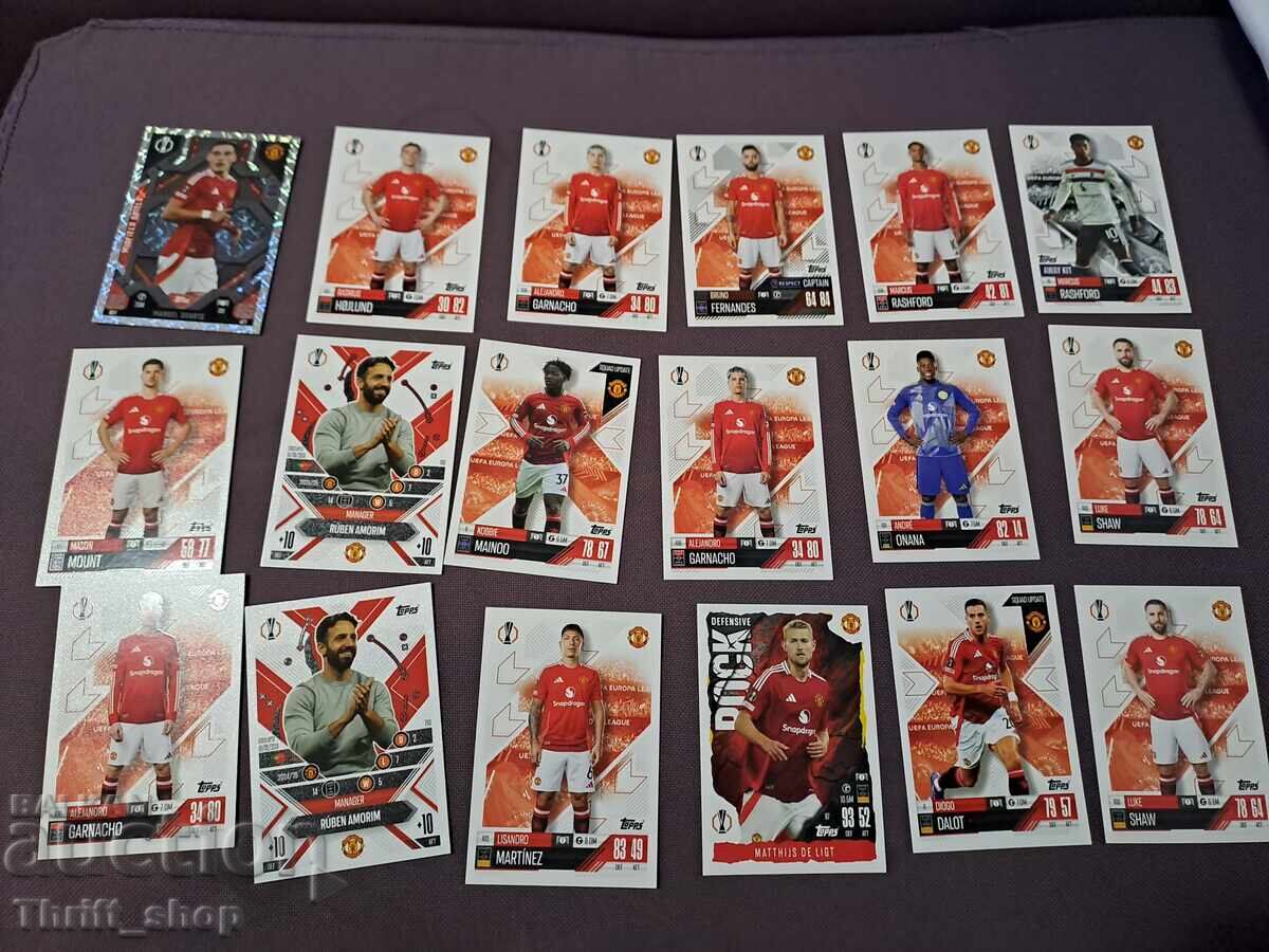 Match Attax Football Cards - Manchester United - 18 pieces