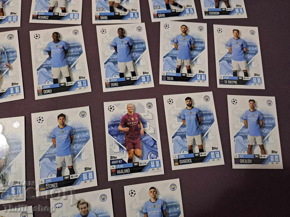 Match Attax Football Cards - Manchester City - 22 Pieces - 5 Match Attax Football Cards - Manchester City - 22 Pieces - 5
