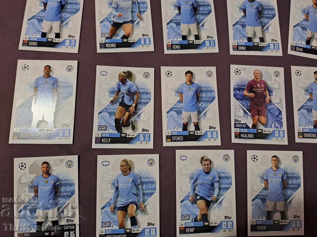 Match Attax Football Cards - Manchester City - 22 Pieces - 6 Match Attax Football Cards - Manchester City - 22 Pieces - 6