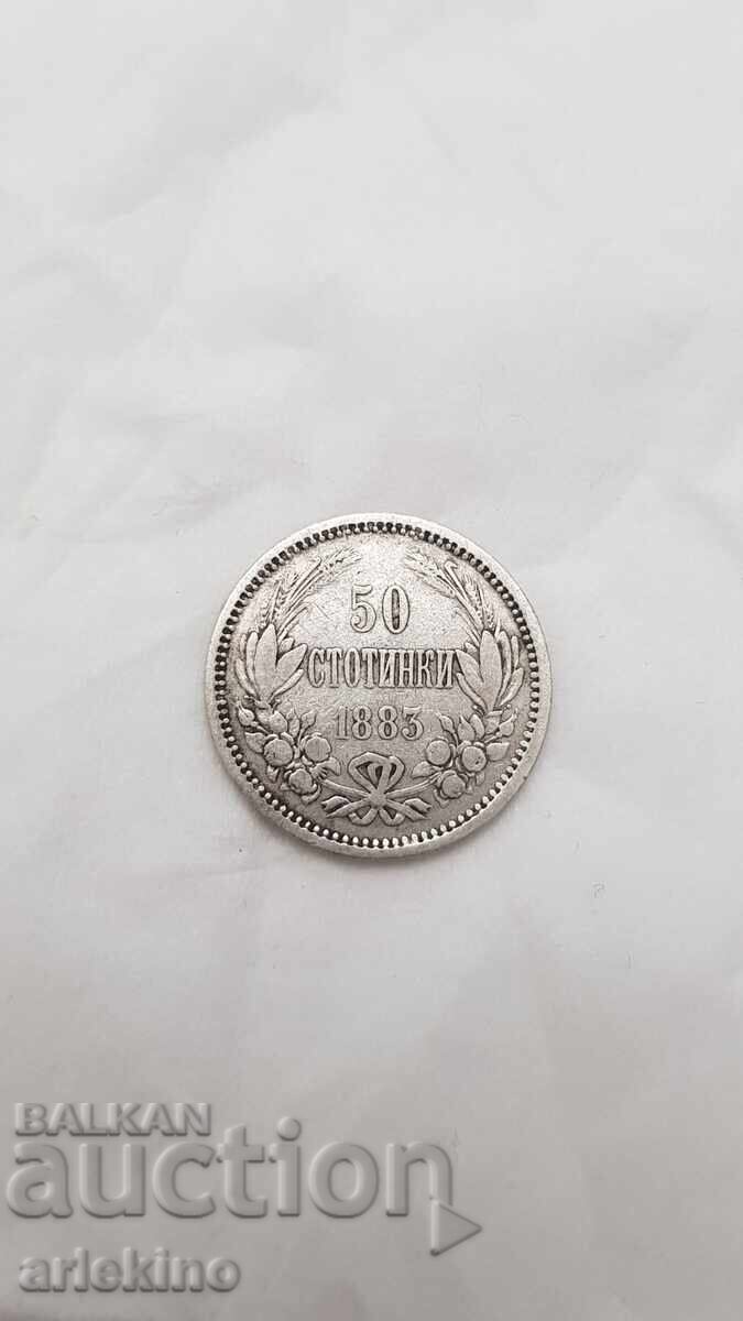 Auction  Prince's Silver Coin 50 Stotinki 1883