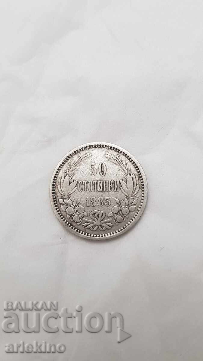 Prince's Silver Coin 50 Stotinki 1883
