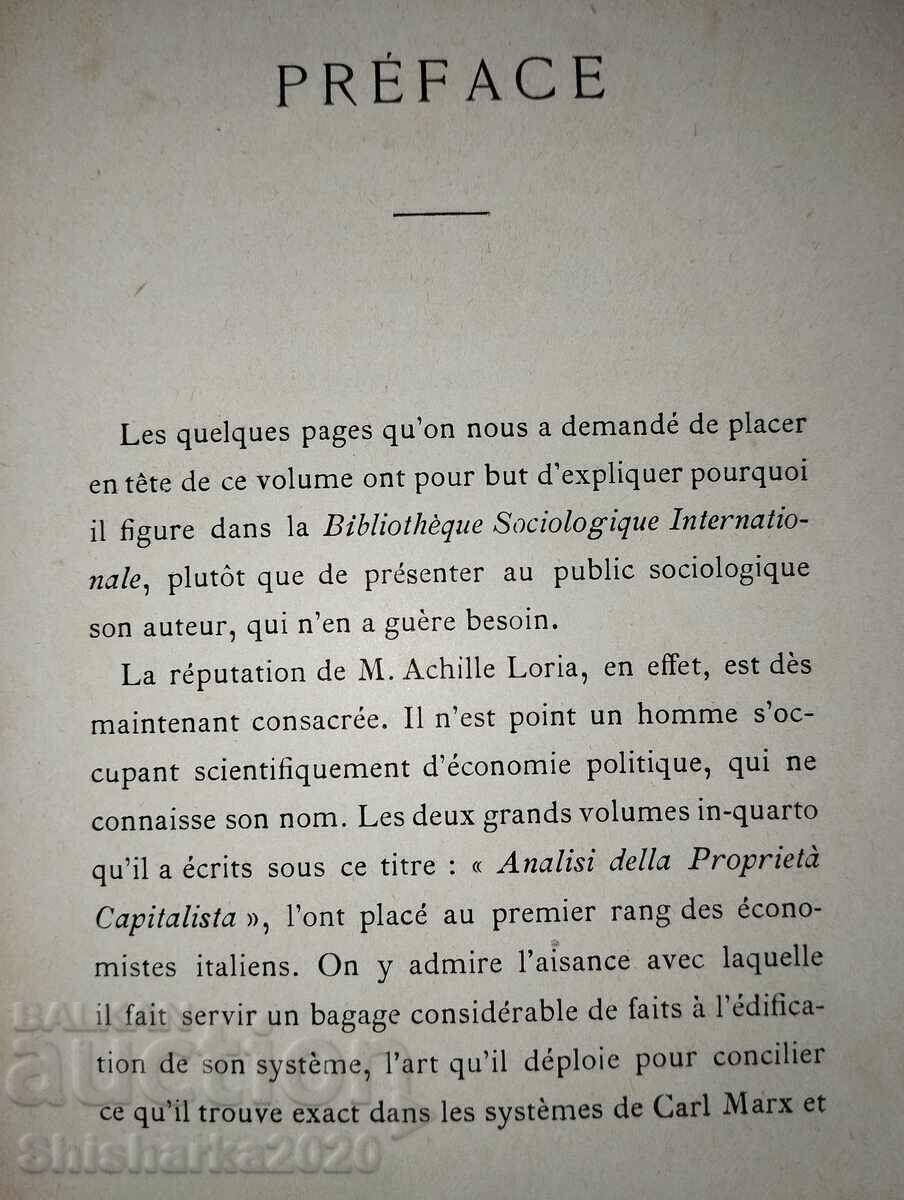 Δημοπρασία Αχιλλέας Λόρια - Problemes sociaux Contemporains