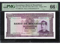 Mozambic 500 Escudos 1967 Pick 118a PMG 66 EPQ