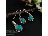 Argint setat cu turcoaz