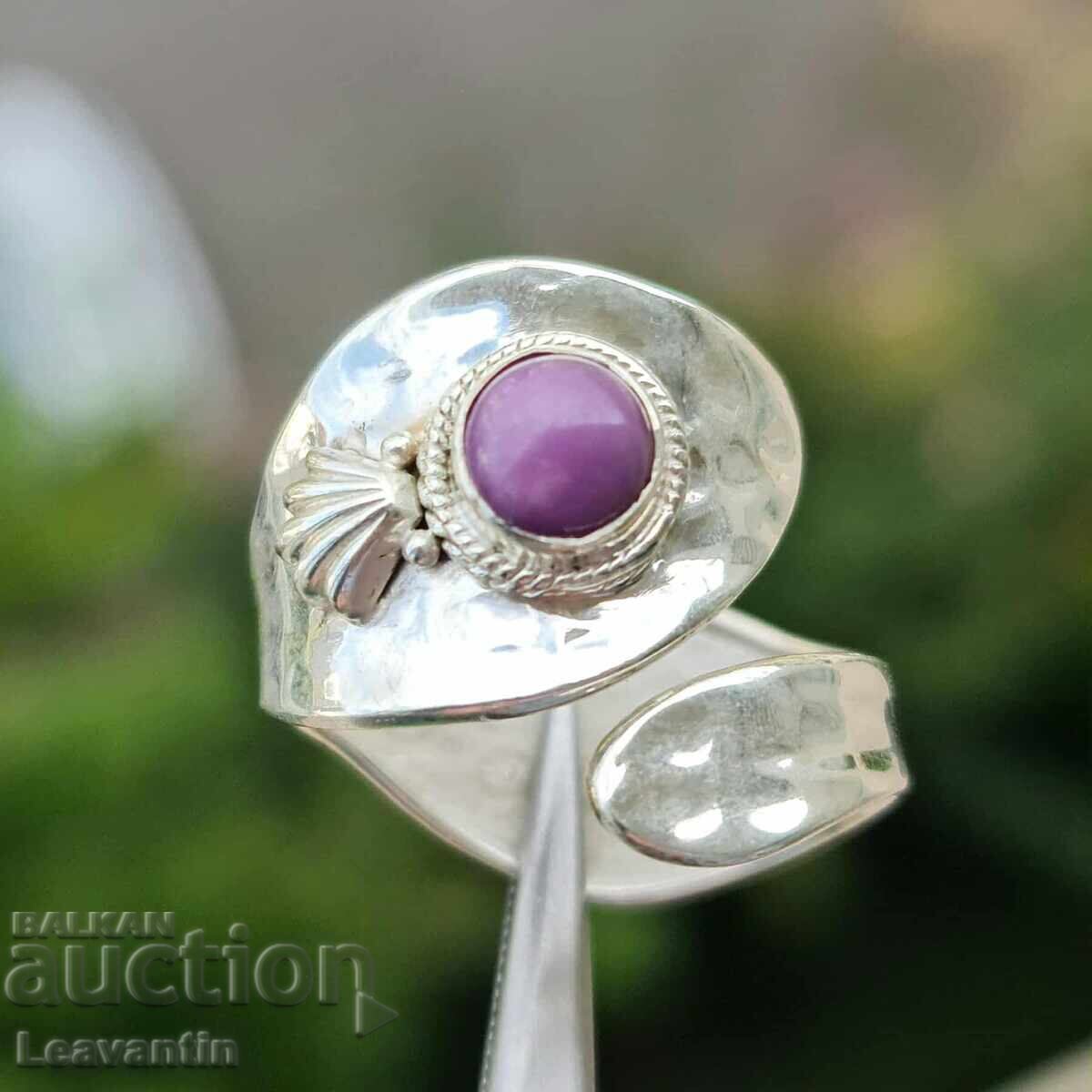 Δημοπρασία Ρυθμιζόμενο ασημένιο δαχτυλίδι με Φωσφοσιδερίτη