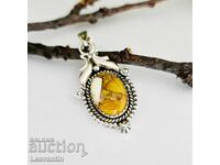 Silver pendant with Honey Dahlia Turquoise
