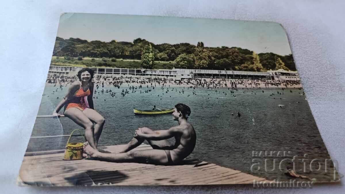 Postcard Varna View from the Sea Baths 1960