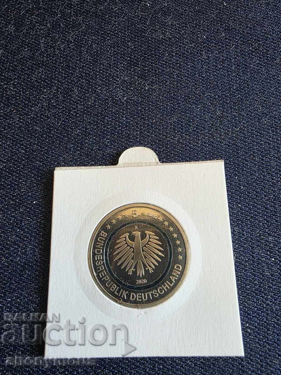 5 Ευρώ νόμισμα Γερμανία υποπολικός ζώνη, περιοχή Α 2020 με τιμή 30.00 BGN | € 15.34 5 Ευρώ νόμισμα Γερμανία υποπολικός ζώνη, περιοχή Α 2020 με τιμή 30.00 BGN | € 15.34