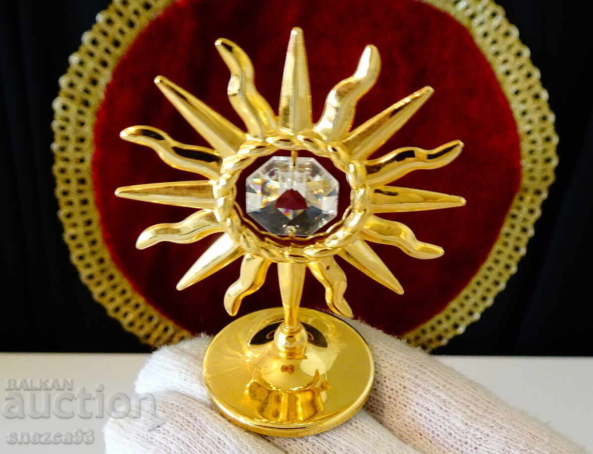 Δημοπρασία Επιχρυσωμένο Φιγούρα Ήλιος με Κρύσταλλο Bohemia της Crystocraft Δημοπρασία Επιχρυσωμένο Φιγούρα Ήλιος με Κρύσταλλο Bohemia της Crystocraft