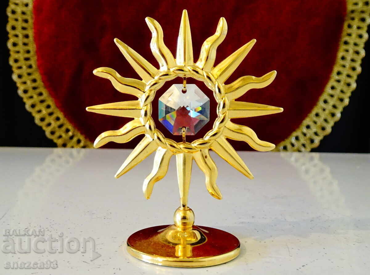 Επιχρυσωμένο Φιγούρα Ήλιος με Κρύσταλλο Bohemia της Crystocraft Επιχρυσωμένο Φιγούρα Ήλιος με Κρύσταλλο Bohemia της Crystocraft