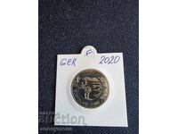 5 Евро монета Германия субполярен пояс,регион F 2020