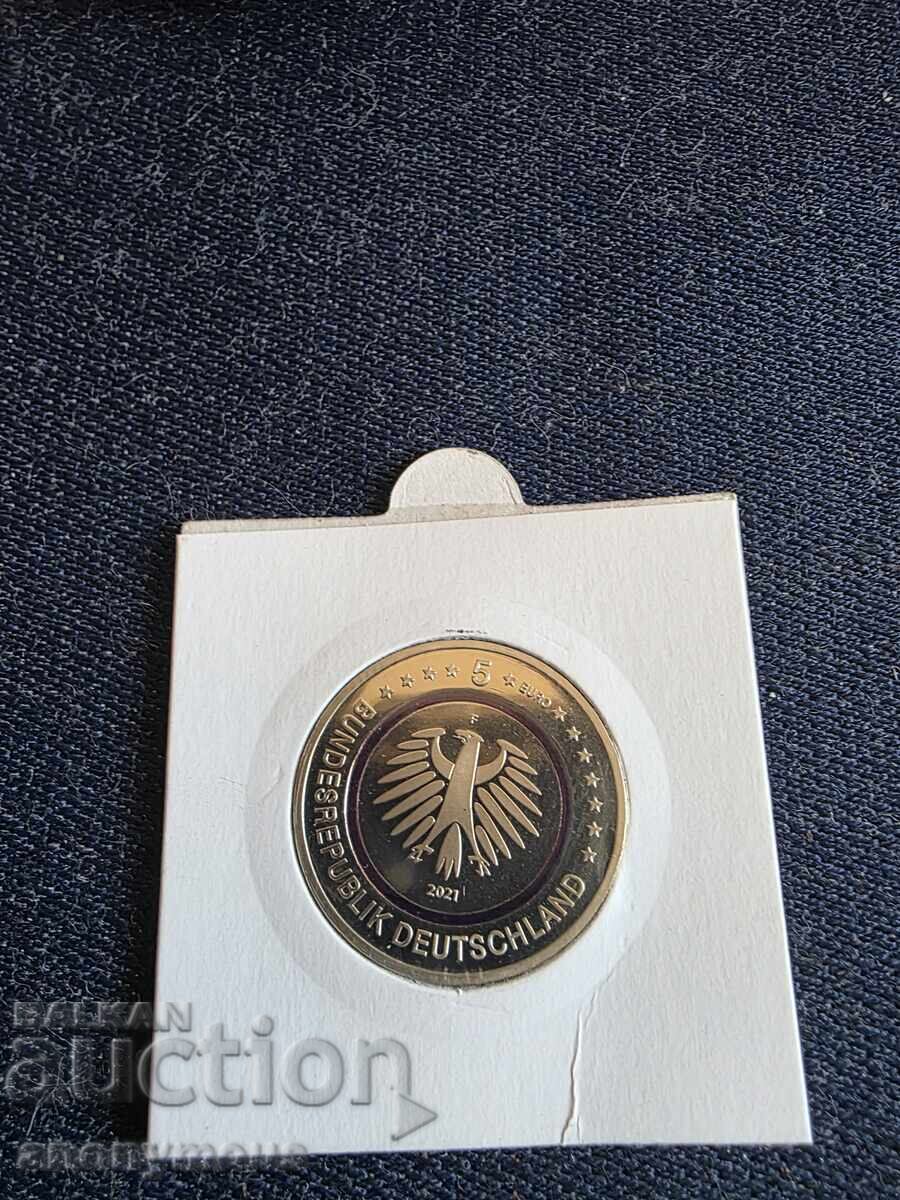 5 Ευρώ νόμισμα Γερμανία πολικός κύκλος, περιοχή F 2021 με τιμή 30.00 BGN | € 15.34