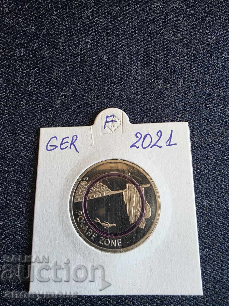 5 Ευρώ νόμισμα Γερμανία πολικός κύκλος, περιοχή F 2021