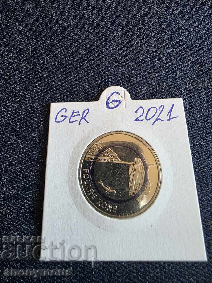 5 Ευρώ νόμισμα Γερμανία πολικός κύκλος, περιοχή G 2021