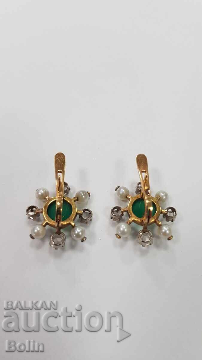 Редки златни обеци с диаманти - Европа - 20. век с кутия - 5 Редки златни обеци с диаманти - Европа - 20. век с кутия - 5