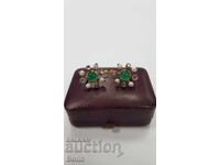 Редки златни обеци с диаманти - Европа - 20. век с кутия