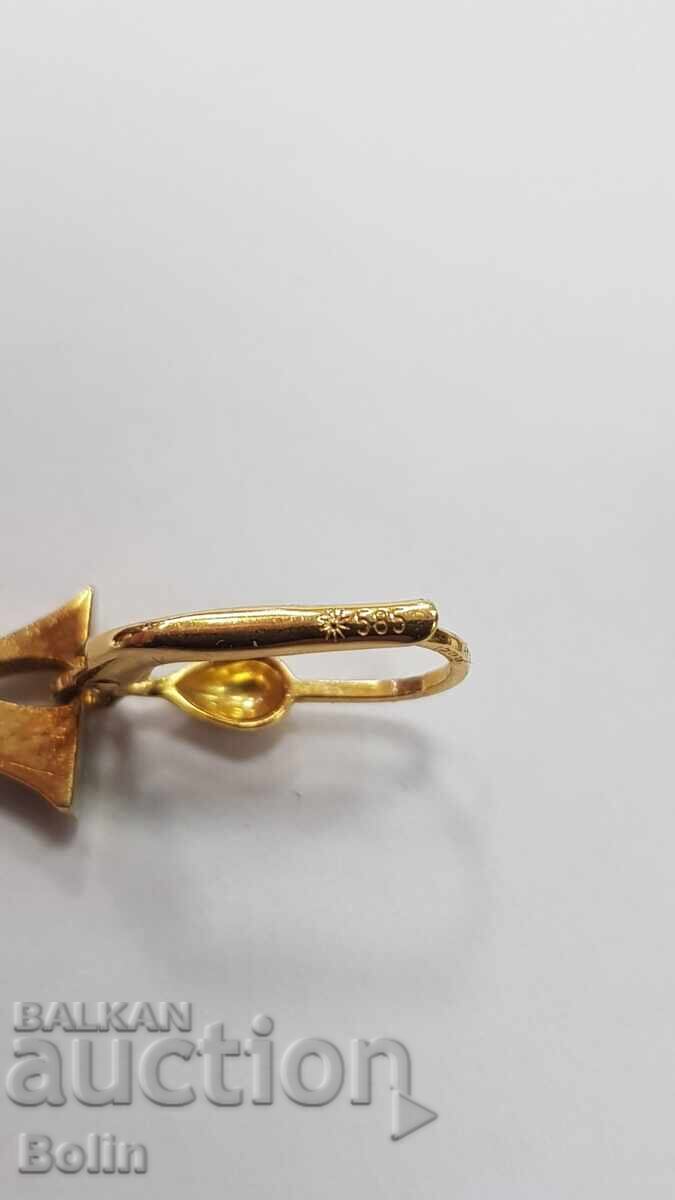 Livrarea Cercei victorian aur cu diamante - 14 carate - sf. sec. 19