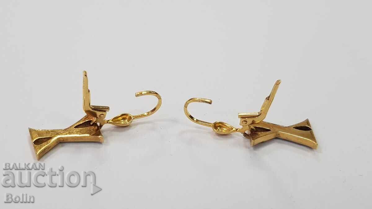 Cercei victorian aur cu diamante - 14 carate - sf. sec. 19 - 5