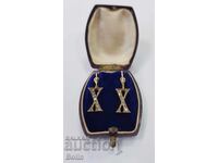 Викториански златни обеци с диаманти - 14 карата-кр. на 19в.