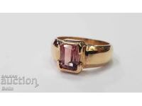 Stylish gold ladies ring with natural tourmaline 1-1.2 ct