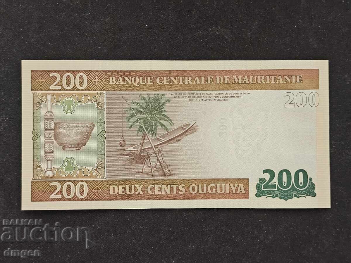 200 Mauritanian Ouguiya 2013 UNC with price 4.50 BGN | € 2.30