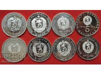 Lot of 8 pieces x 5 leva, 900 grade - 1970-1976, MINT, Sold Out