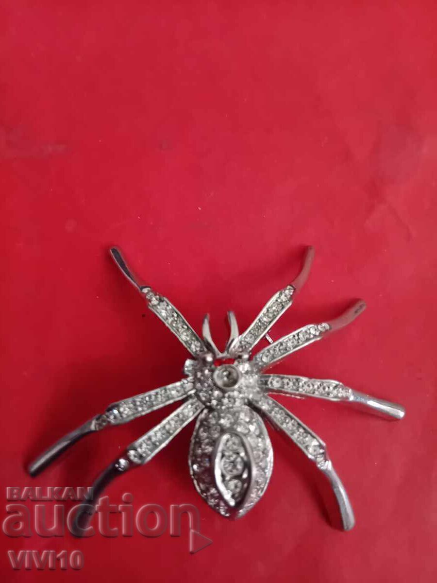 Broșă veche cu pietre, păianjen Broșă veche cu pietre, păianjen