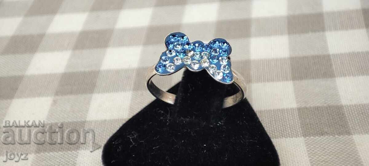 Auction SILVER ANKLE RING BUTTERFLY with ZIRCONS / 925 SILVER Auction SILVER ANKLE RING BUTTERFLY with ZIRCONS / 925 SILVER