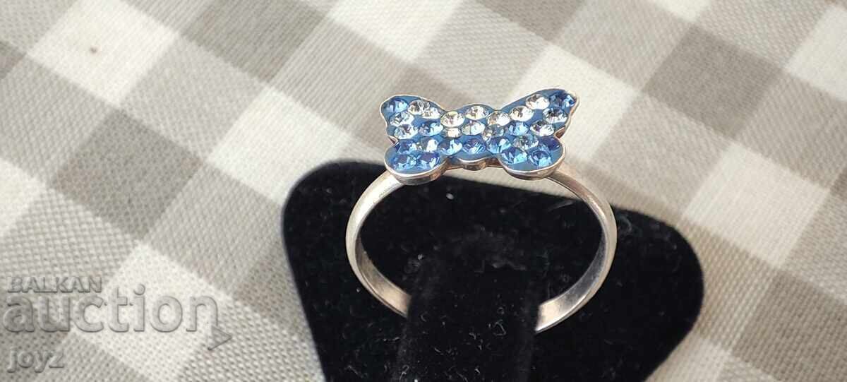 Delivery of SILVER ANKLE RING BUTTERFLY with ZIRCONS / 925 SILVER Delivery of SILVER ANKLE RING BUTTERFLY with ZIRCONS / 925 SILVER