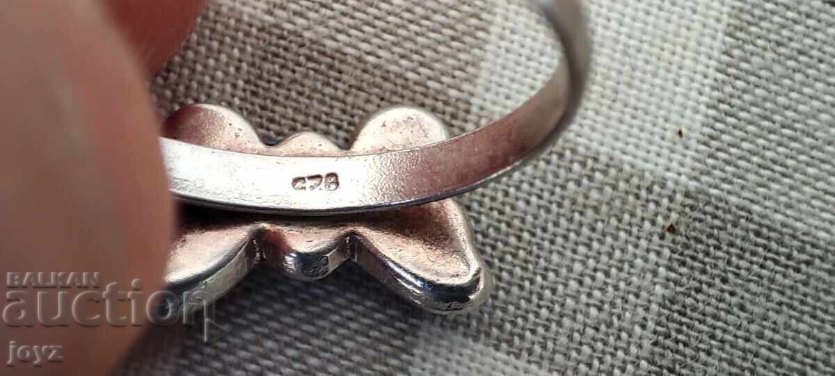 SILVER ANKLE RING BUTTERFLY with ZIRCONS / 925 SILVER - 5 SILVER ANKLE RING BUTTERFLY with ZIRCONS / 925 SILVER - 5