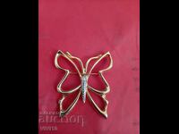 Antique brooch with stones, butterfly