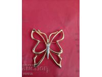 Αντίκα καρφίτσα με πέτρες, πεταλούδα