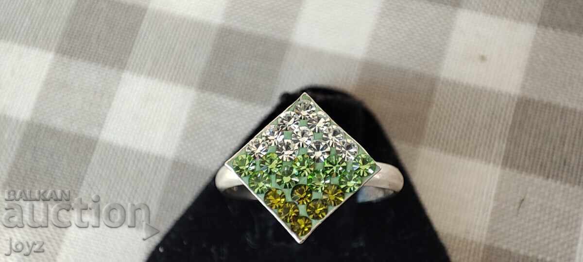 Auction  SILVER ANKLET RING with RHOMBUS ZIRCONIA / 925 SILVER