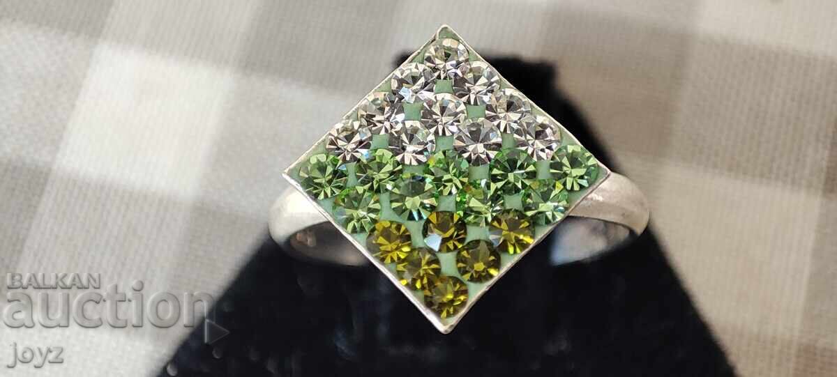 Delivery of SILVER ANKLET RING with RHOMBUS ZIRCONIA / 925 SILVER