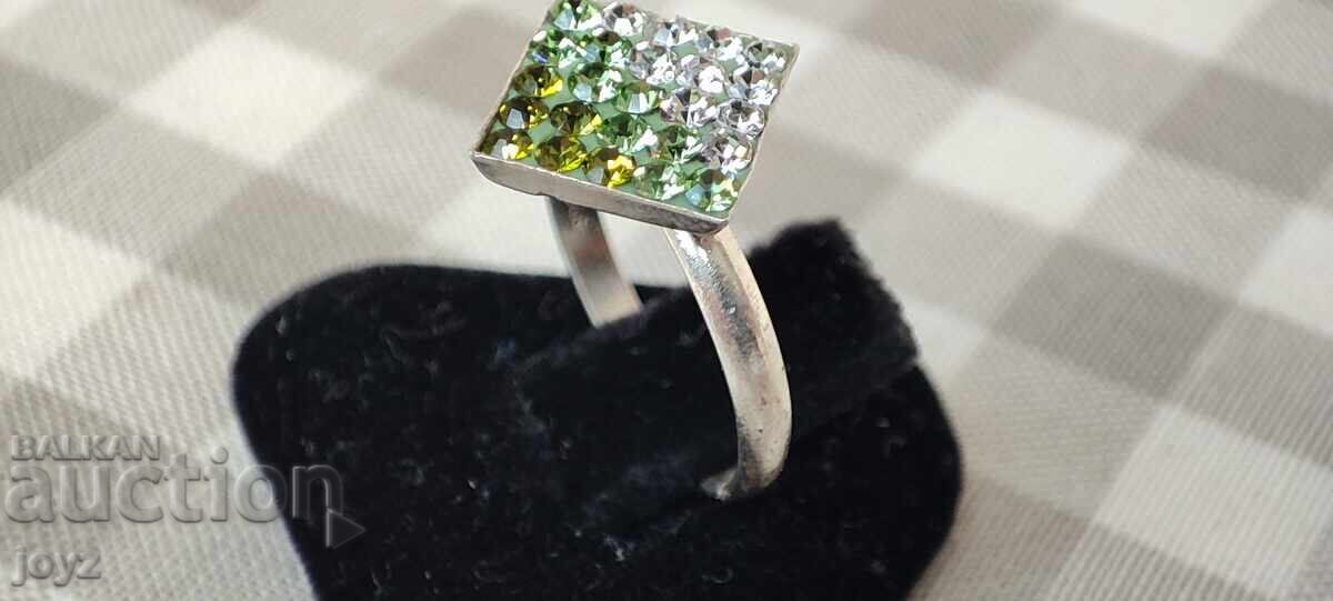 SILVER ANKLET RING with RHOMBUS ZIRCONIA / 925 SILVER - 5