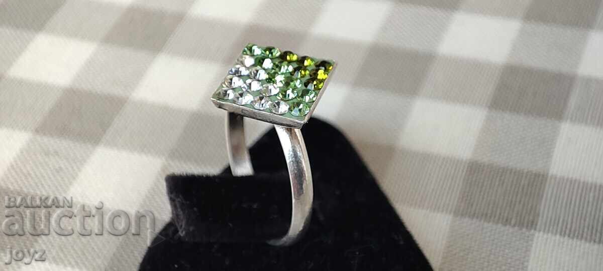 SILVER ANKLET RING with RHOMBUS ZIRCONIA / 925 SILVER - 6