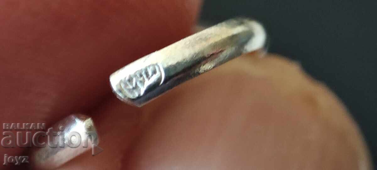 SILVER ANKLET RING with RHOMBUS ZIRCONIA / 925 SILVER - 7