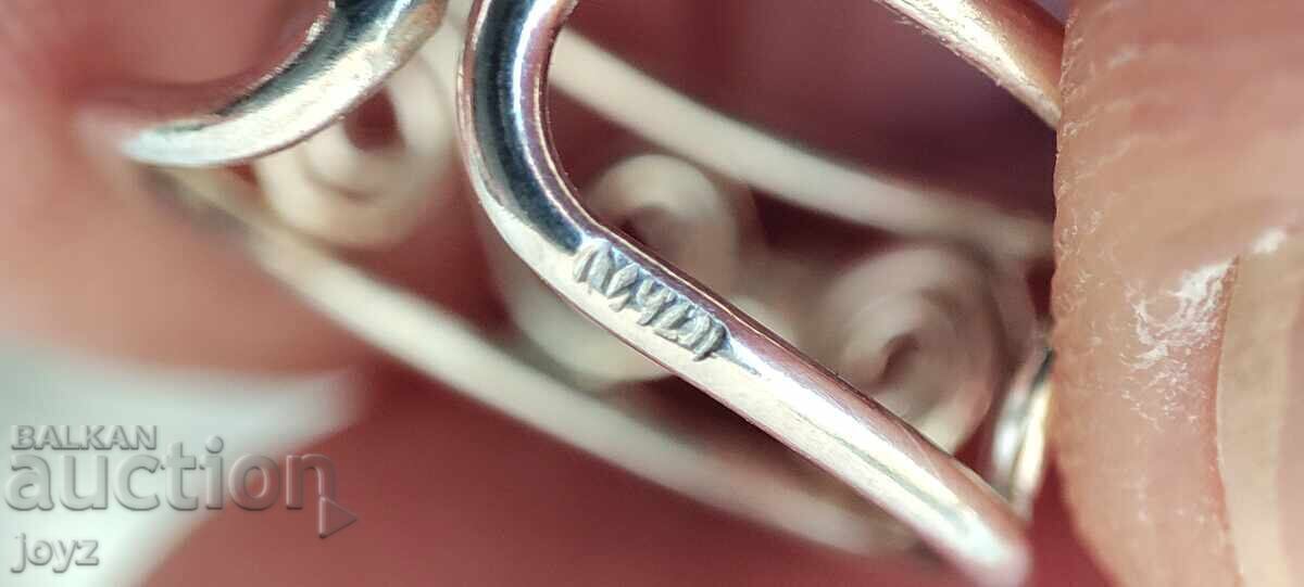 Доставка на СРЕБЪРЕН ПРЪСТЕН  за КРАК  СИН ЦИРКОН / ПРОБА 925