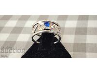 INEL DE ARGINT pentru PICIOR CU ZIRCON ALBASTRU / PROBĂ 925