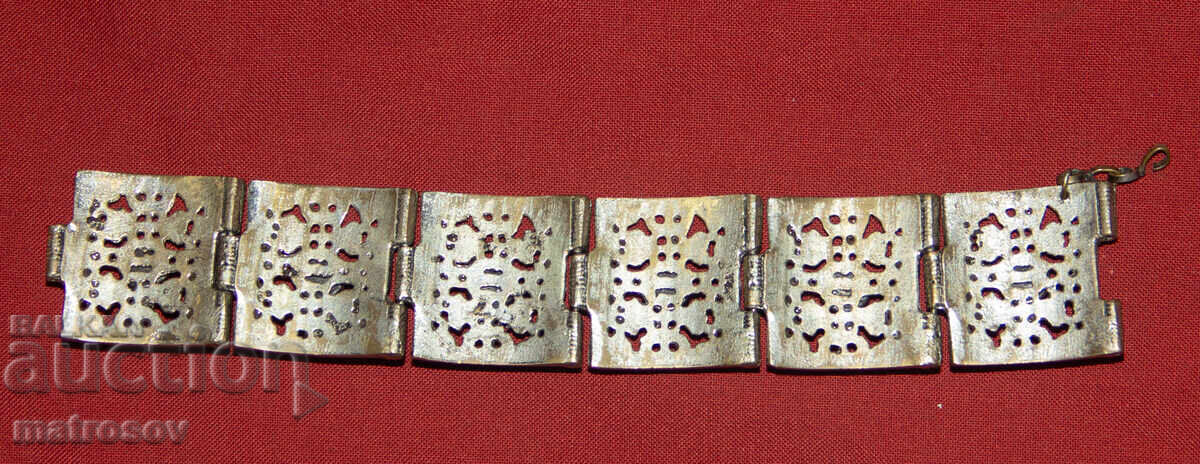 Χειροποίητο παλιό παραδοσιακό βραχιόλι, κόσμημα, ασήμι - 6