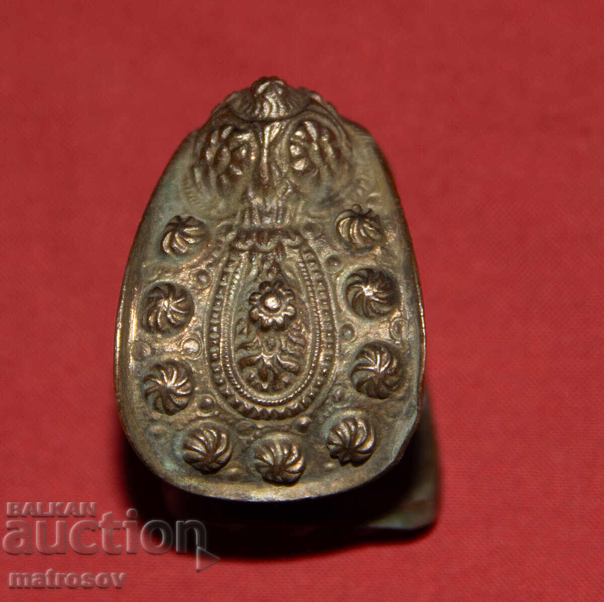 Παλαιό παραδοσιακό χάλκινο βραχιόλι κόσμημα σφενδόνα - 5