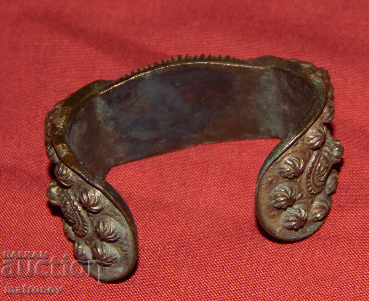 Παλαιό παραδοσιακό χάλκινο βραχιόλι κόσμημα σφενδόνα - 6