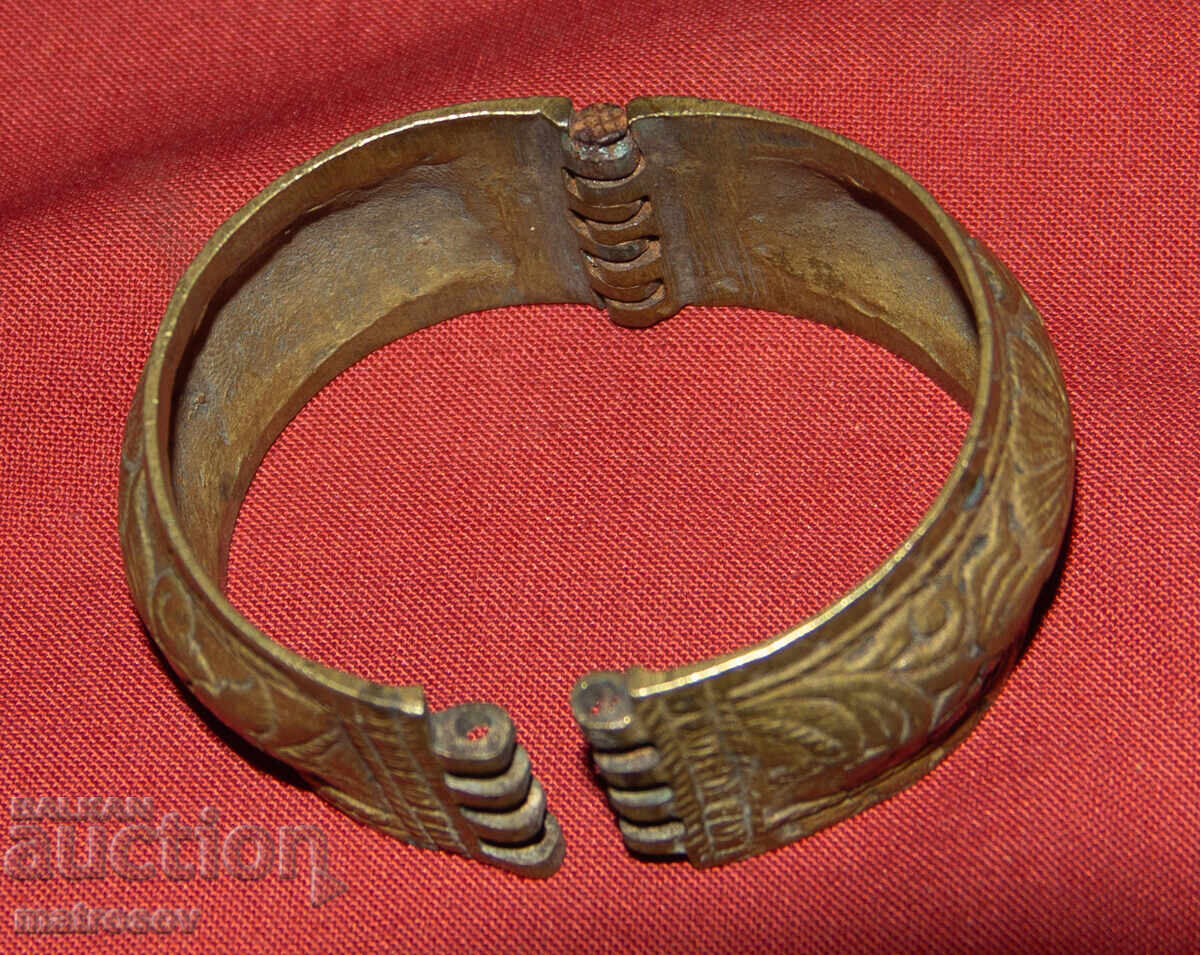 Παλαιό παραδοσιακό χάλκινο βραχιόλι κόσμημα - 5