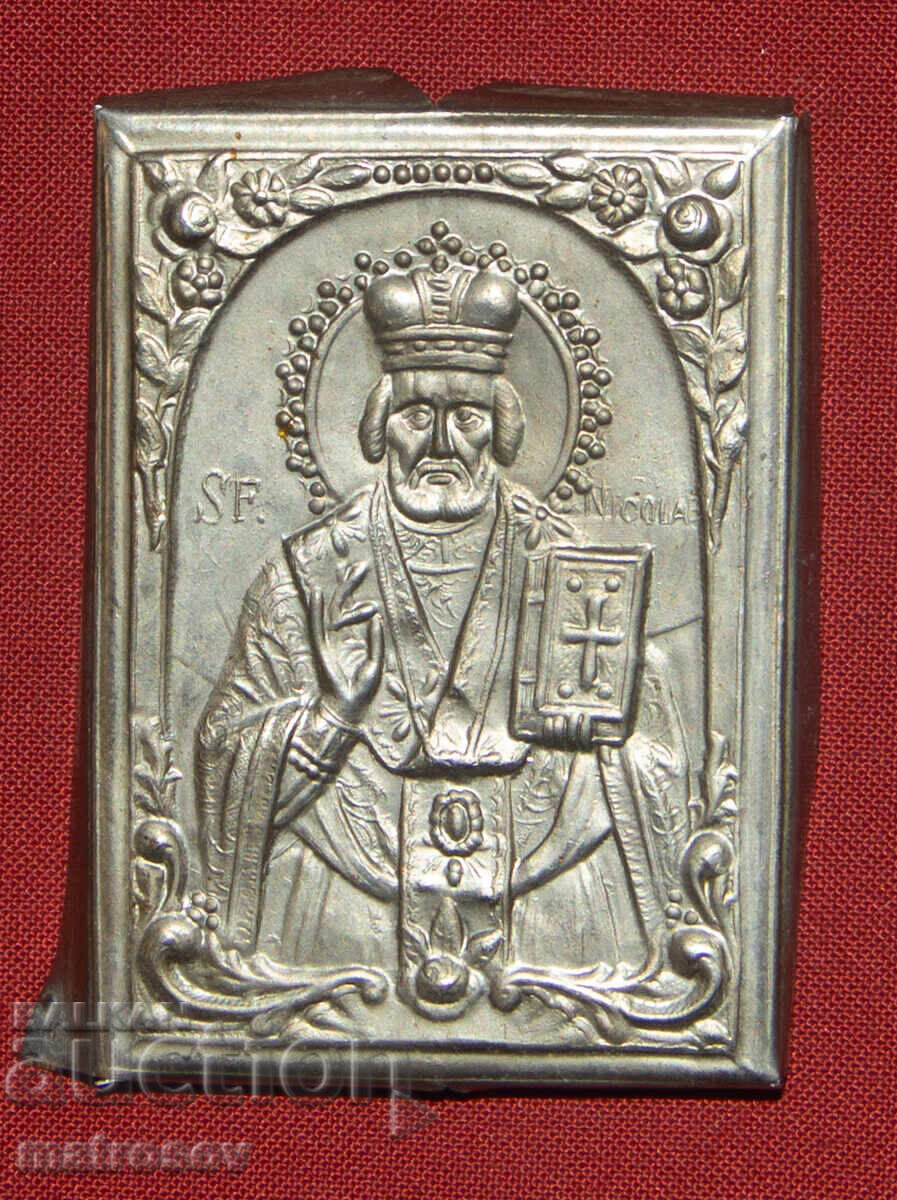 Icoană, basorelief metalic Sfântul Nicolae cu preț 100.00 BGN | € 51.13