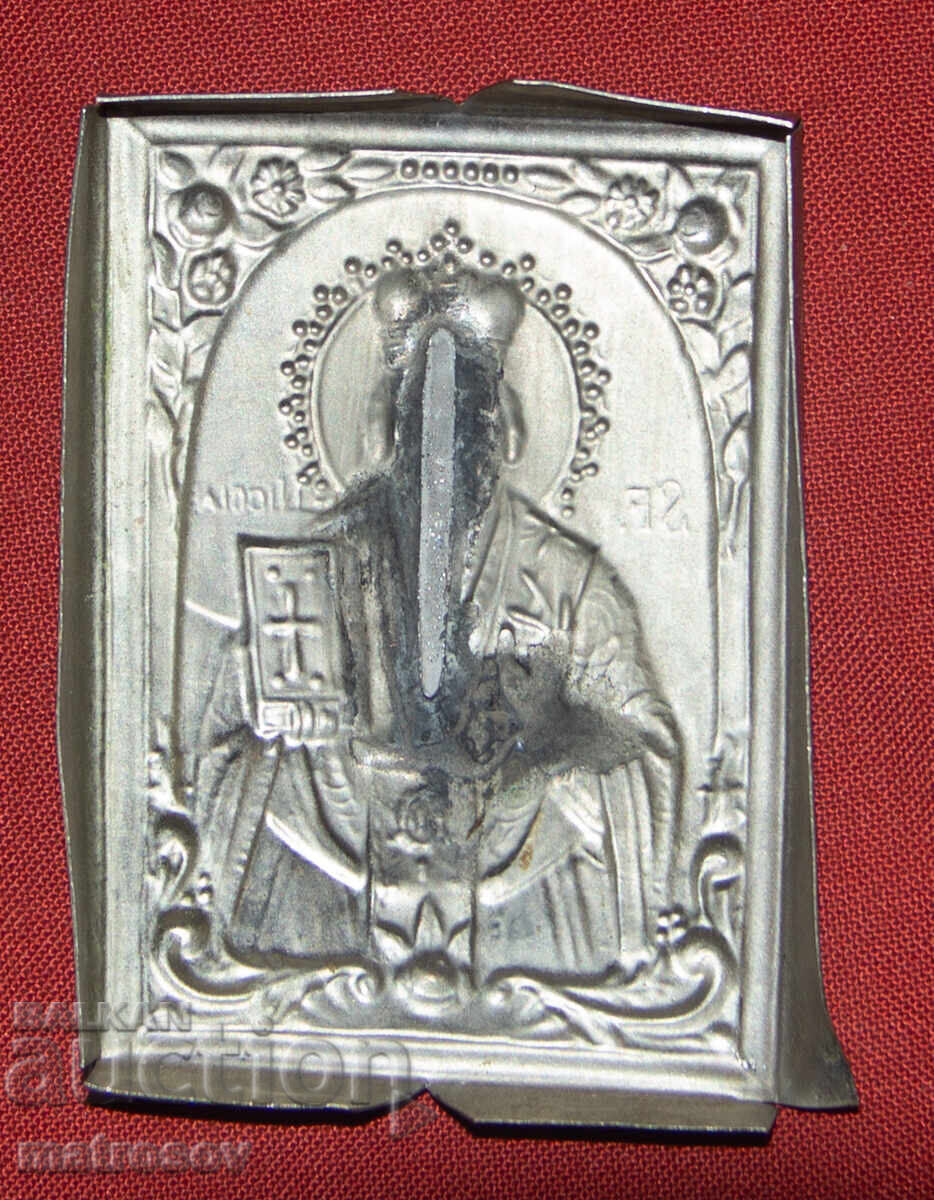 Icoană, basorelief metalic Sfântul Nicolae - 5