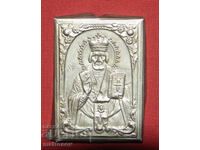 Икона, метален  барелеф Свети Николай