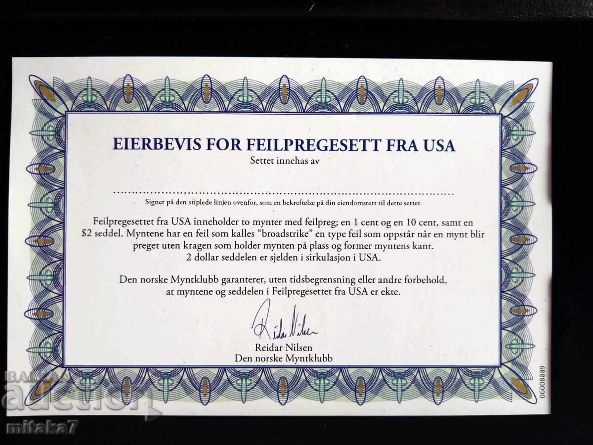 Сет банкнота и две монети, САЩ - 6