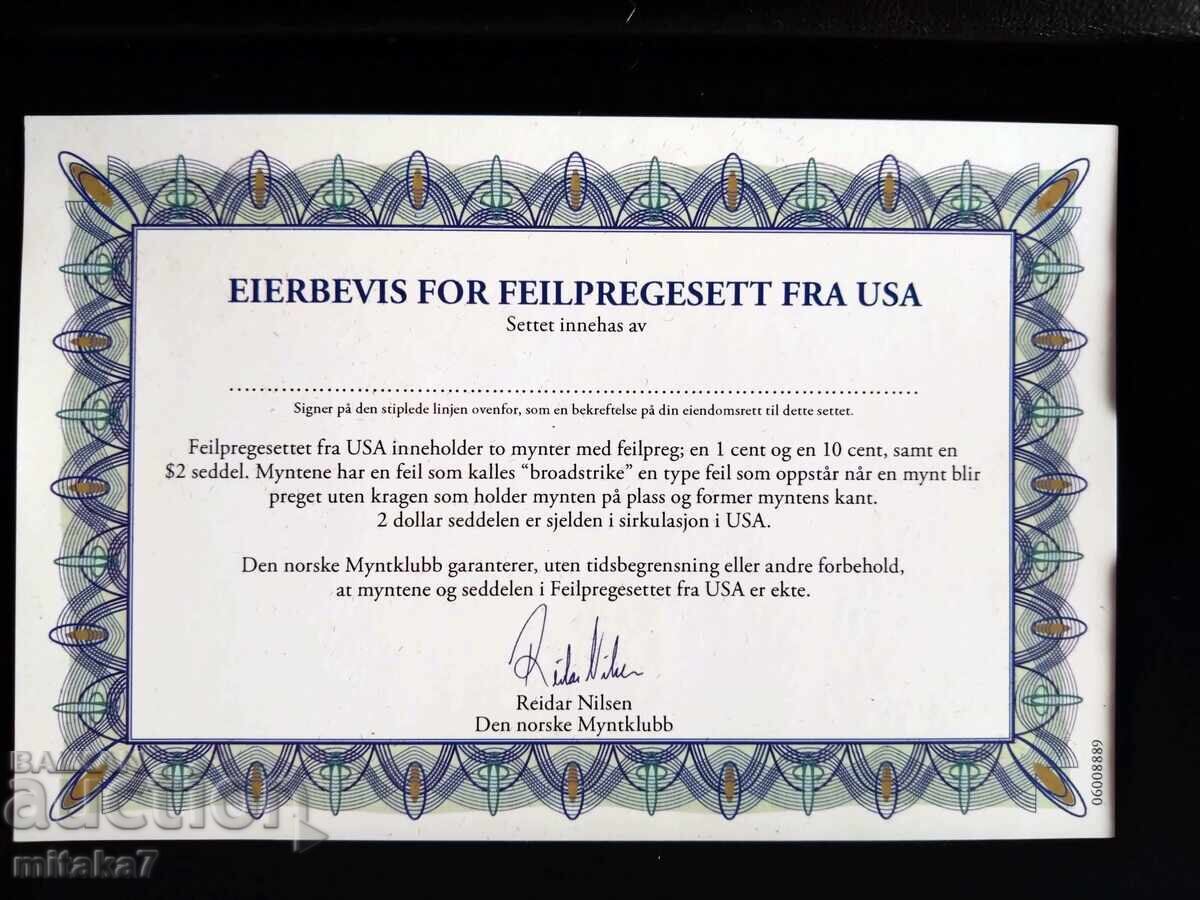 Set bancnotă și două monede, SUA - 6