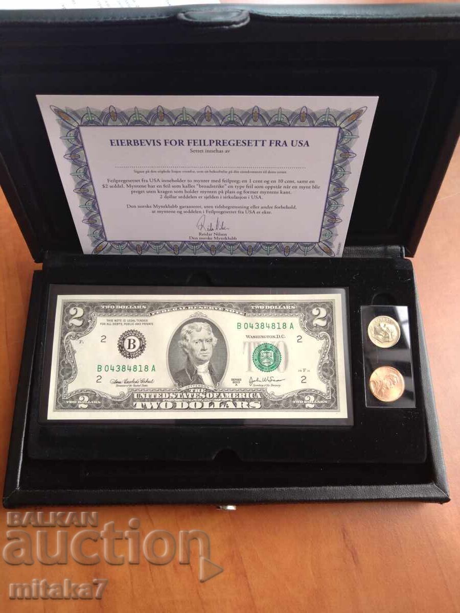 Set bancnotă și două monede, SUA